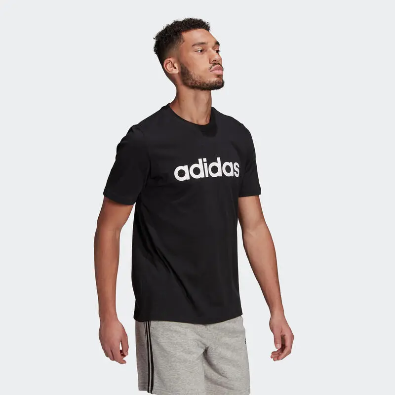 Camiseta Manga Corta Adidas Fitness Linear Negro - Imagen 2