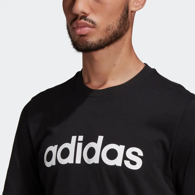 Camiseta Manga Corta Adidas Fitness Linear Negro - Imagen 4