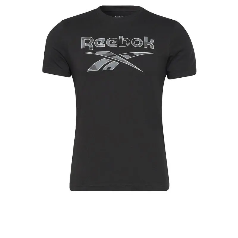 Camiseta Manga Corta Algod贸n Hombre Reebok Identity Big Logo Negro