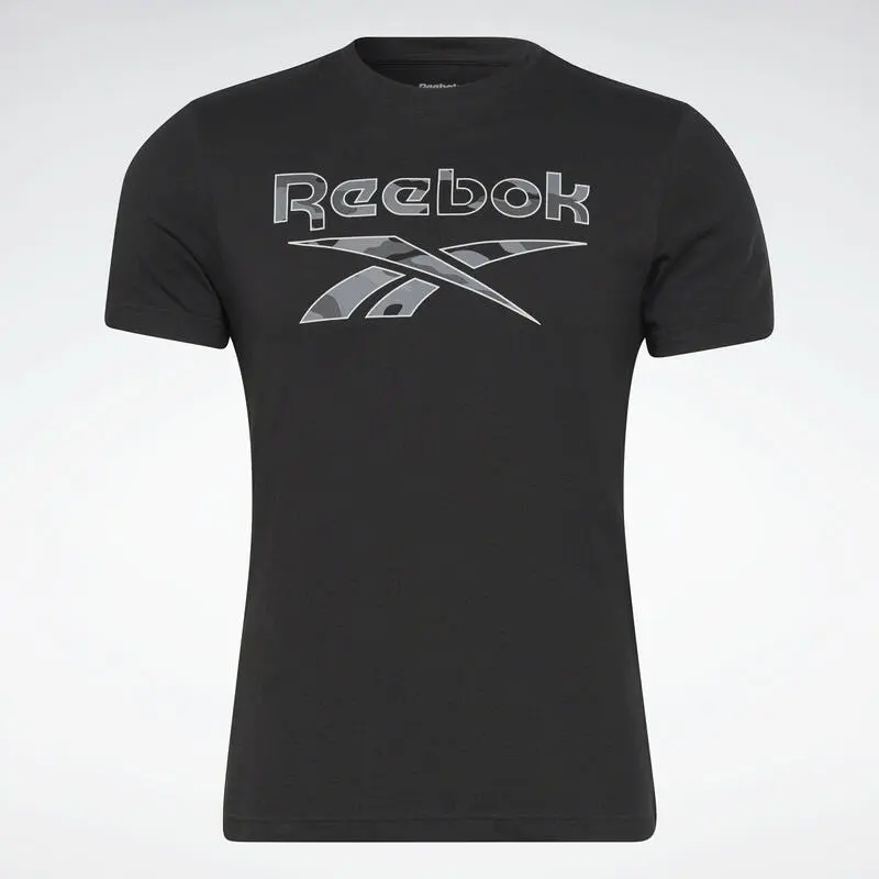 Camiseta Manga Corta Algod贸n Hombre Reebok Identity Big Logo Negro - Imagen 2