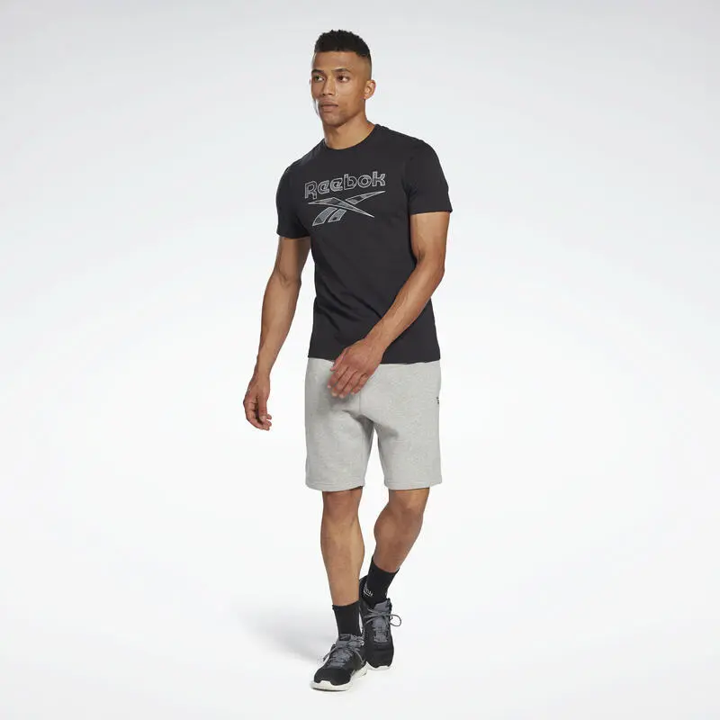 Camiseta Manga Corta Algod贸n Hombre Reebok Identity Big Logo Negro - Imagen 3