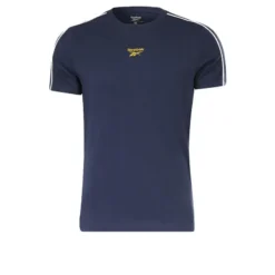 Camiseta Manga Corta Algodón Hombre Reebok Workout Ready Piping Azul
