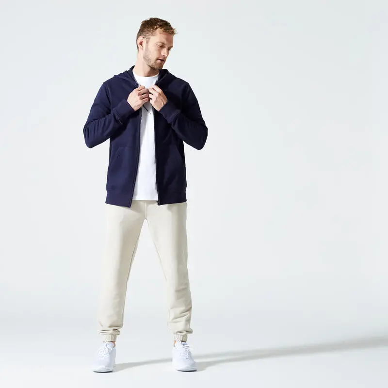 Camiseta Manga Corta De Algod贸n Hombre Domyos 500 Blanco Glaciar - Imagen 2