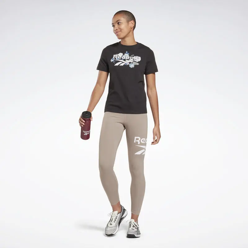 Camiseta Manga Corta Mujer Reebok Identity Floral Negro - Imagen 3
