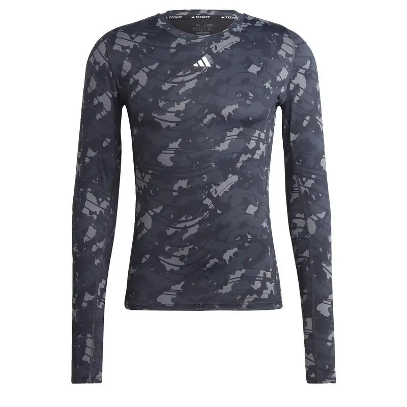 ADIDAS Camiseta Manga Larga Techfit Allover Print Training - Imagen 2