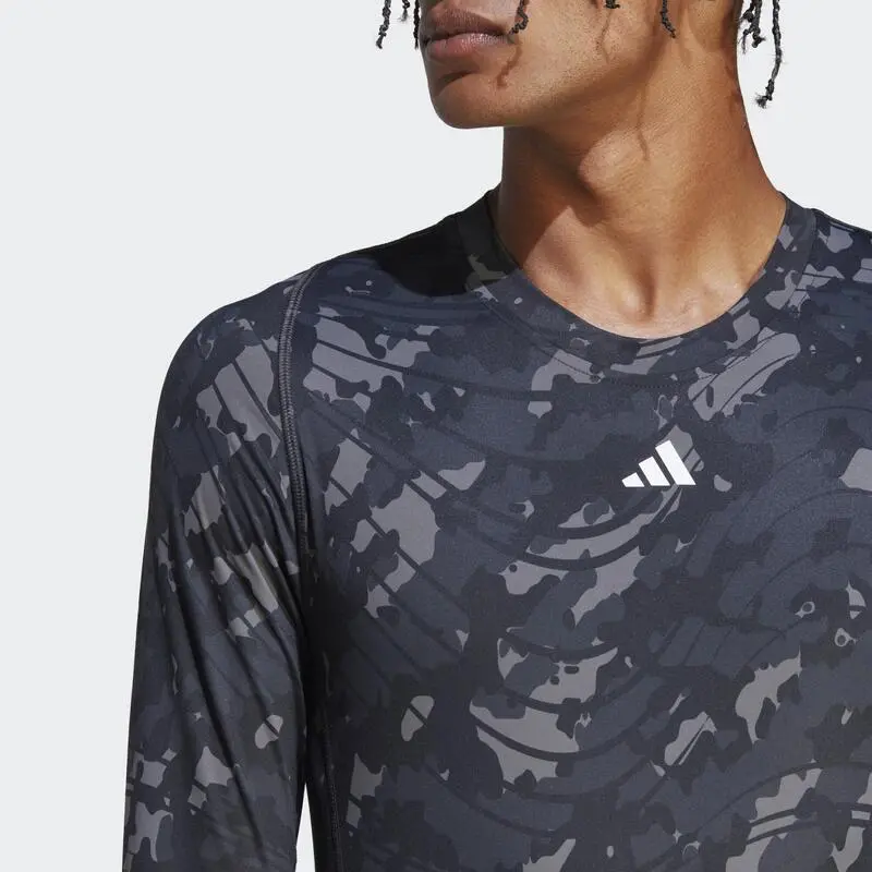 ADIDAS Camiseta Manga Larga Techfit Allover Print Training - Imagen 5