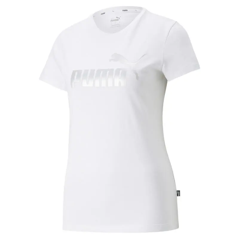 Camiseta Mujer PUMA Essentials+ Metallic Logo Negro - Imagen 6