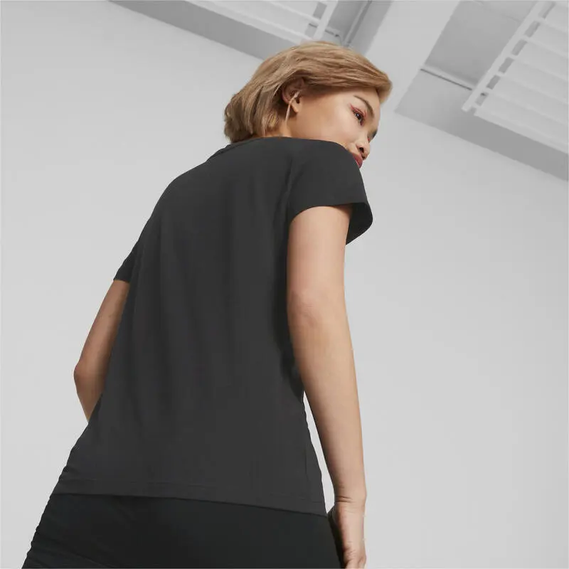 Camiseta Mujer PUMA Essentials+ Metallic Logo Negro - Imagen 5