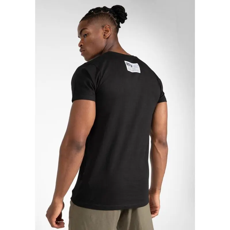 Camiseta Musculaci贸n Manga Corta Algod贸n Hombre GORILLA WEAR Classic Negro - Imagen 2