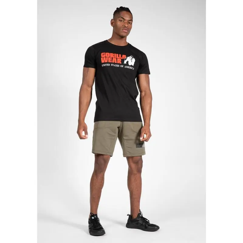 Camiseta Musculaci贸n Manga Corta Algod贸n Hombre GORILLA WEAR Classic Negro - Imagen 3