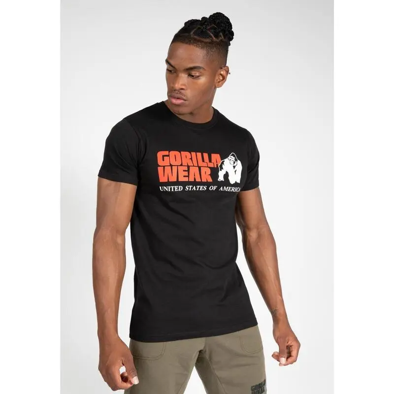Camiseta Musculaci贸n Manga Corta Algod贸n Hombre GORILLA WEAR Classic Negro - Imagen 4