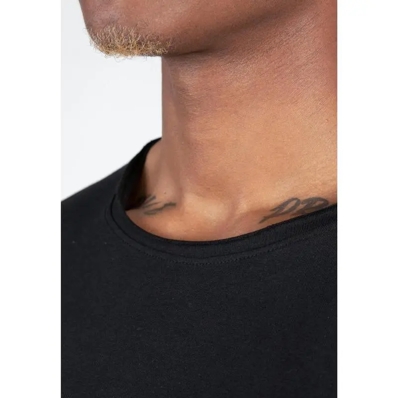 Camiseta Musculaci贸n Manga Corta Algod贸n Hombre GORILLA WEAR York Negro - Imagen 5