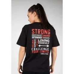 Camiseta Musculación Manga Corta Algodón Mujer GORILLA WEAR Sandy Negro