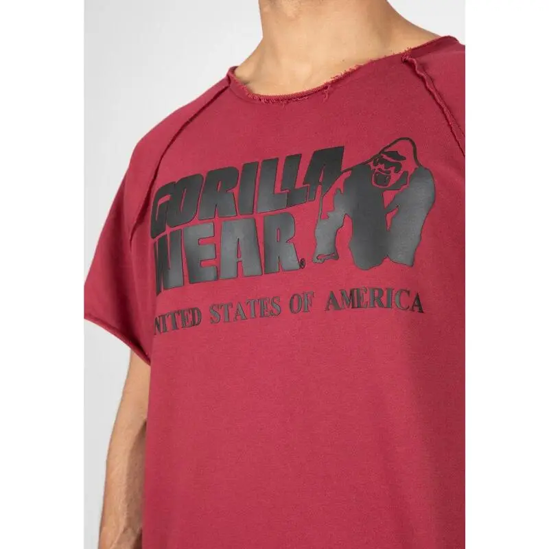 Camiseta Musculaci贸n Manga Corta Hombre GORILLA WEAR Classic Work Out Rojo - Imagen 4