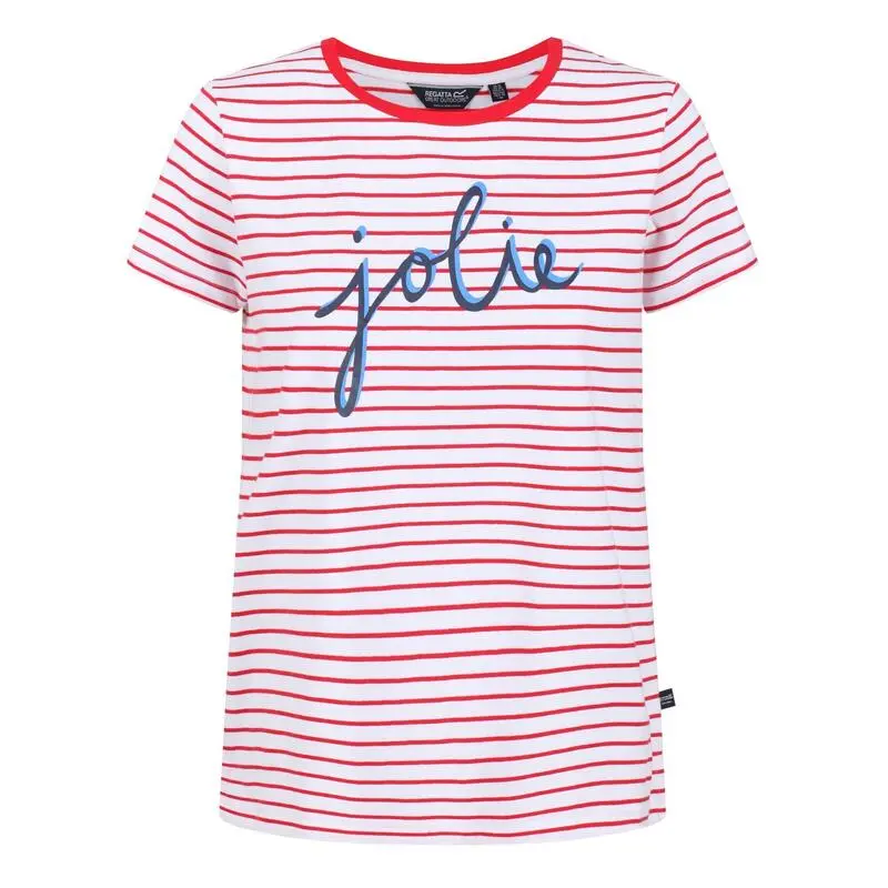 Regatta Camiseta Odalis De Rayas Para Mujer Rojo Real