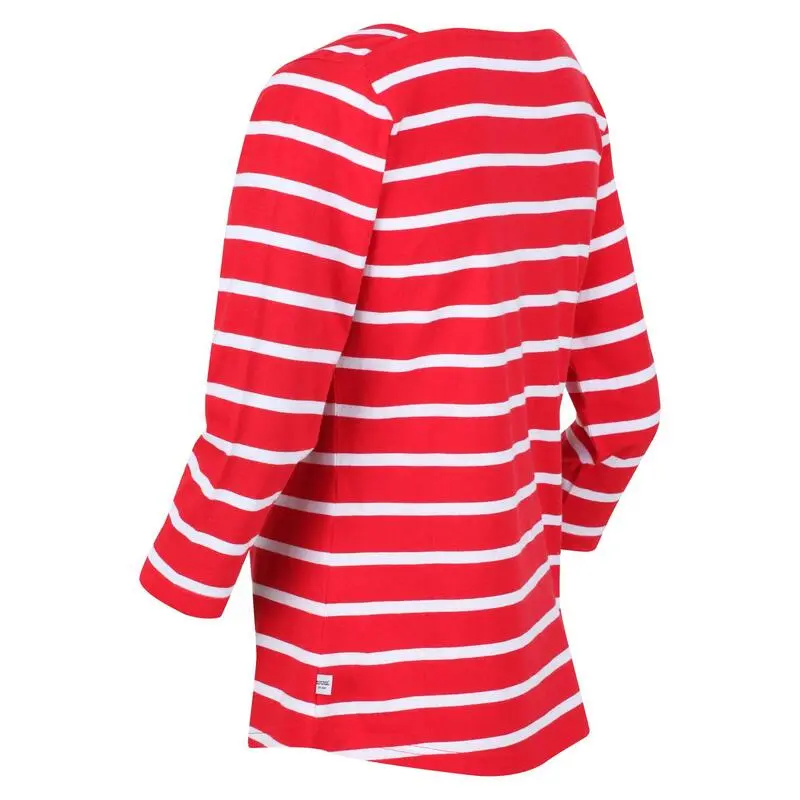 Regatta Camiseta Polexia De Rayas Para Mujer Rojo Real, Blanco - Imagen 3