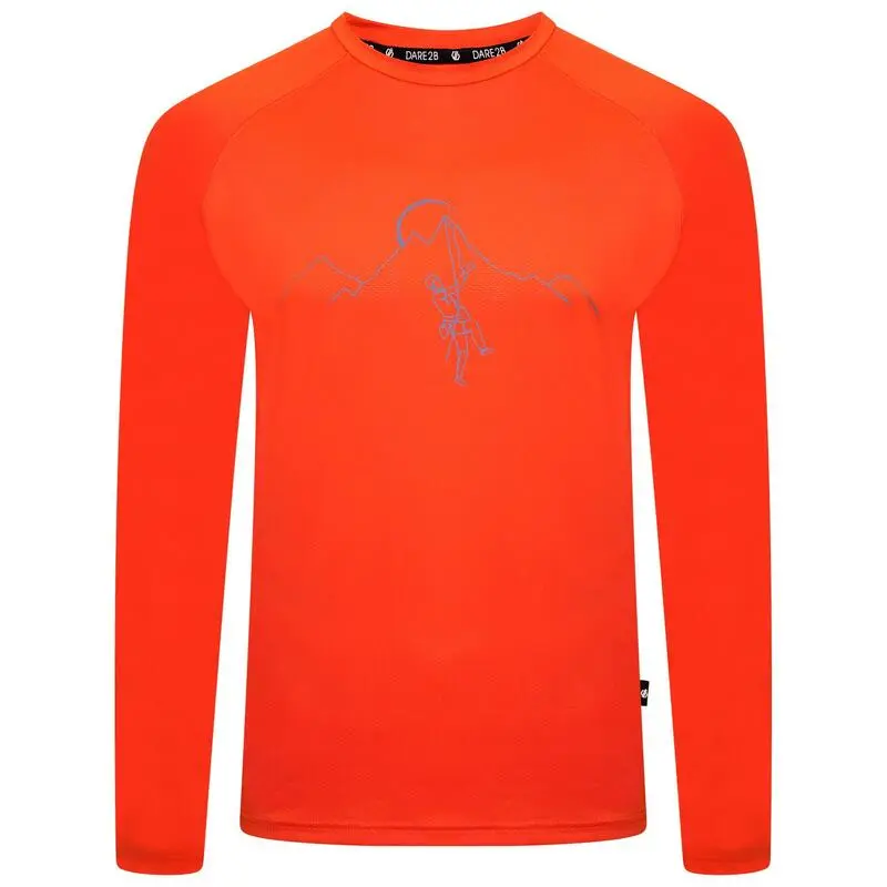 Dare 2b Camiseta Righteous II Montañismo De Manga Larga Para Hombre Salmón Quemado