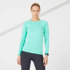 Camiseta Running Térmica Transpirable Mujer Kiprun Skincare Turquesa