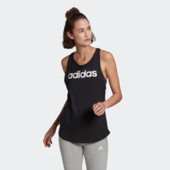 Camiseta Sin Mangas Fitness Linear Adidas Mujer Negro