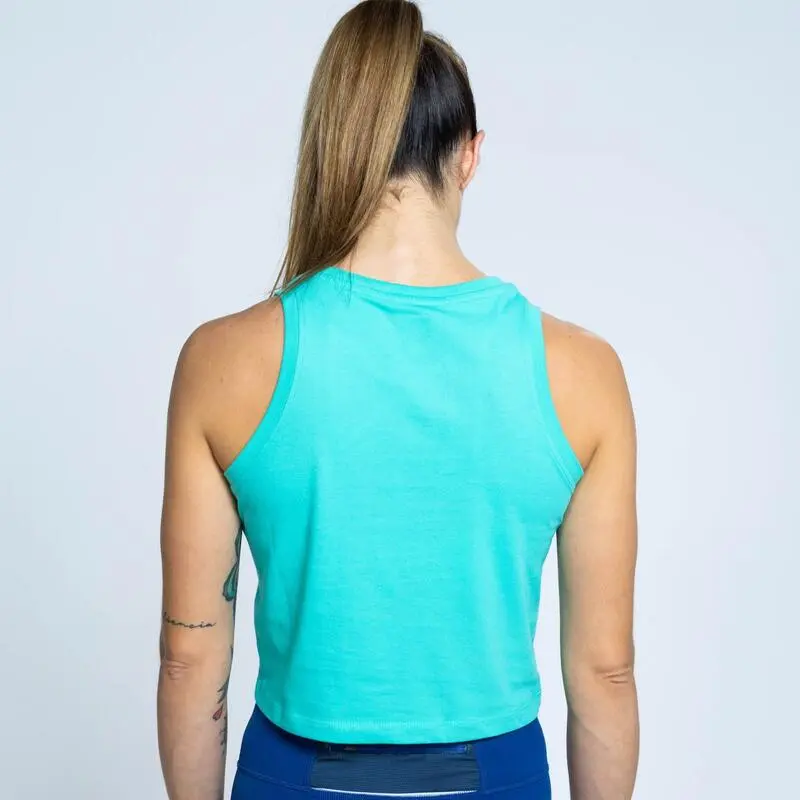 THE RUNNING REPUBLIC Camiseta Sin Mangas Top Ajustada De Algod贸n Barcelona 92 De Mujer TRR Celeste - Imagen 3