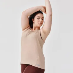 Kalenji Camiseta Sin Mangas Transpirable Running Mujer - Soft Beige