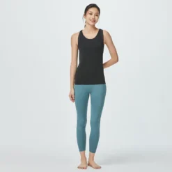 KIMJALY Camiseta Yoga Dyn Sin Mangas Sin Costuras Mujer Negro