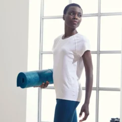 Camiseta Yoga Manga Corta Ecodiseñada Mujer Kimjaly Blanco