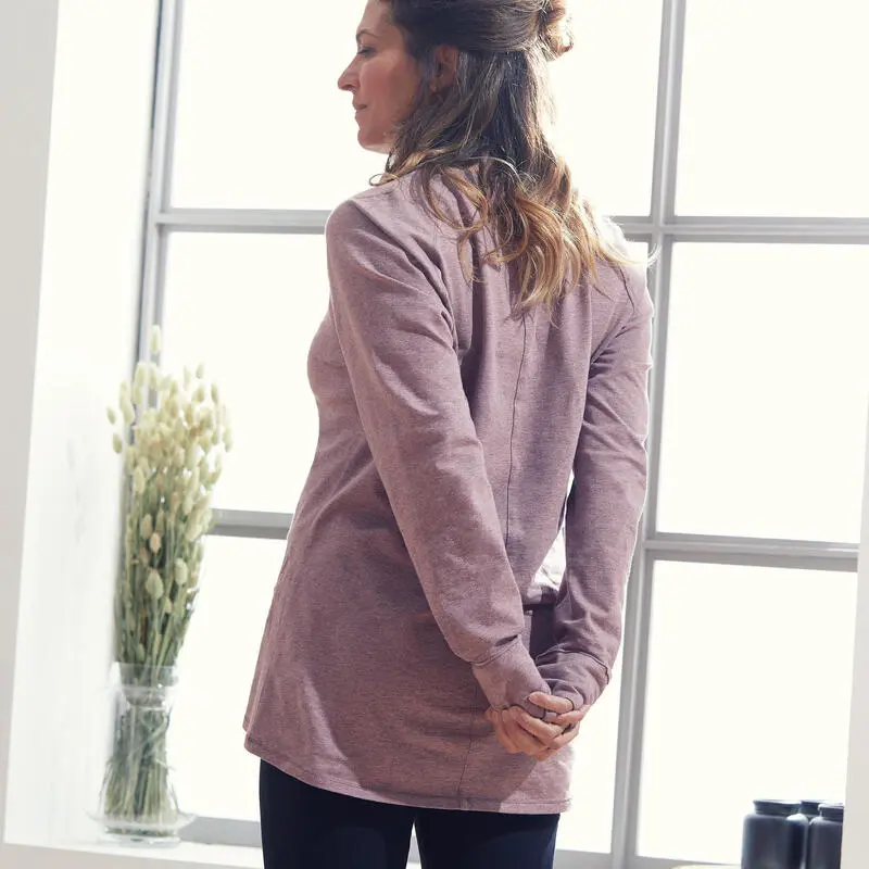 Camiseta Yoga Manga Larga Mujer Kimjaly Ciruela Ecodiseñada - Imagen 3