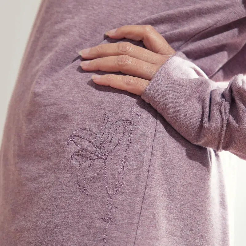 Camiseta Yoga Manga Larga Mujer Kimjaly Ciruela Ecodiseñada - Imagen 4