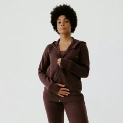 Kalenji Chaqueta Con Capucha Running Cálida Mujer Jogging 500 Marrón