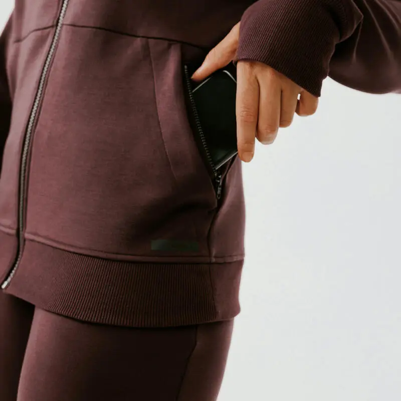 Kalenji Chaqueta Con Capucha Running Cálida Mujer Jogging 500 Marrón - Imagen 4