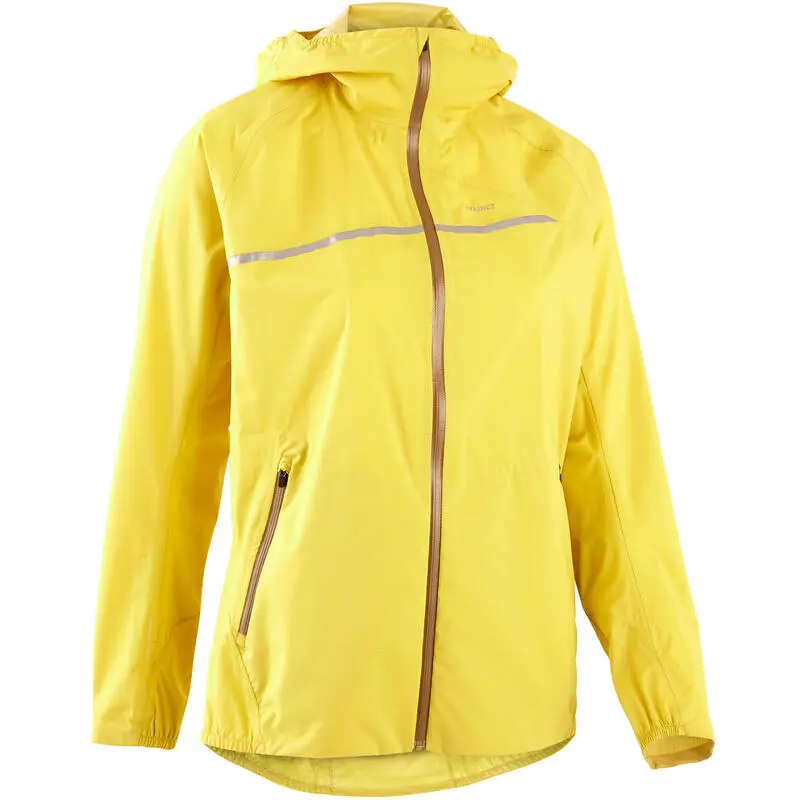 EVADICT Chaqueta Cortavientos Trail Running Impermeable Mujer Amarillo - Imagen 4