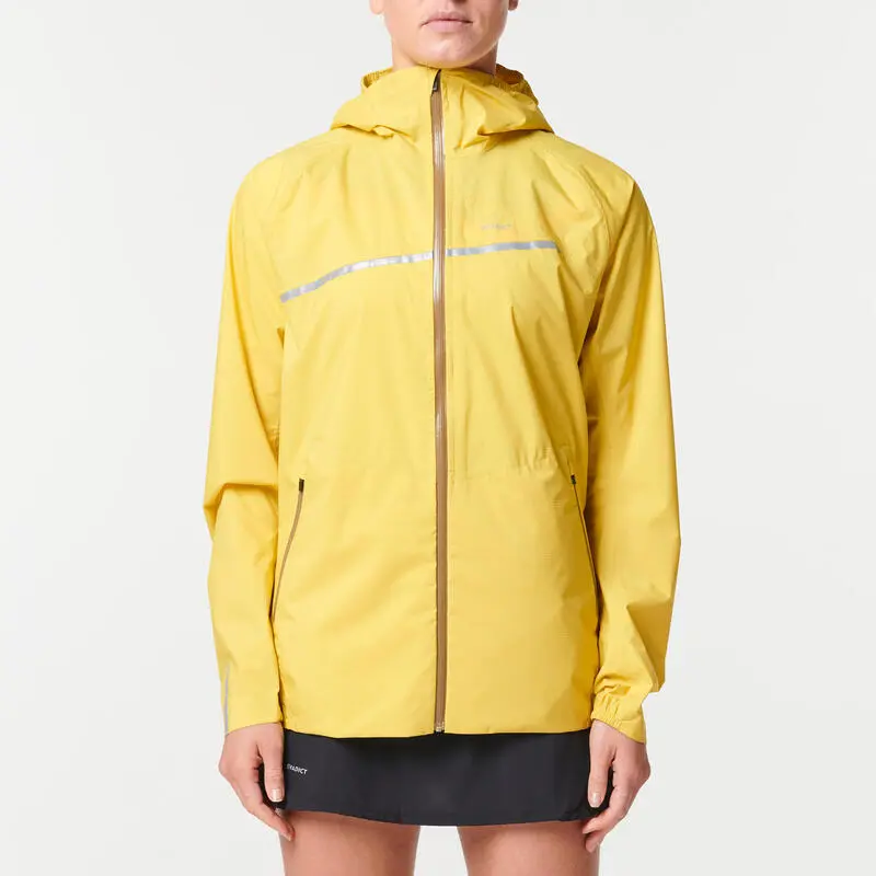 EVADICT Chaqueta Cortavientos Trail Running Impermeable Mujer Amarillo