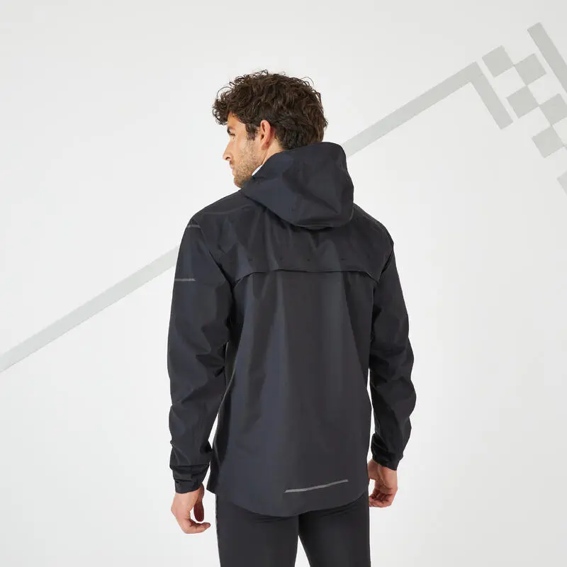 CHAQUETA RUNNING HOMBRE IMPERMEABLE CORTAVIENTO - KIPRUN RAIN+ NEGRO - Imagen 3