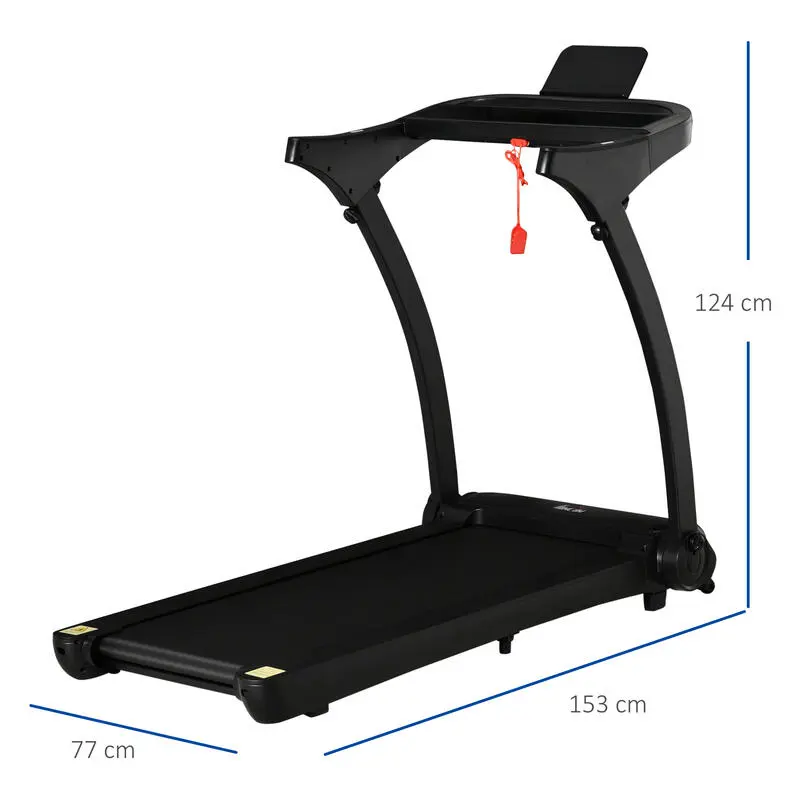 Cinta De Correr Plegable Con 12 Programas HOMCOM 153x77x124 Cm Negro - Imagen 3