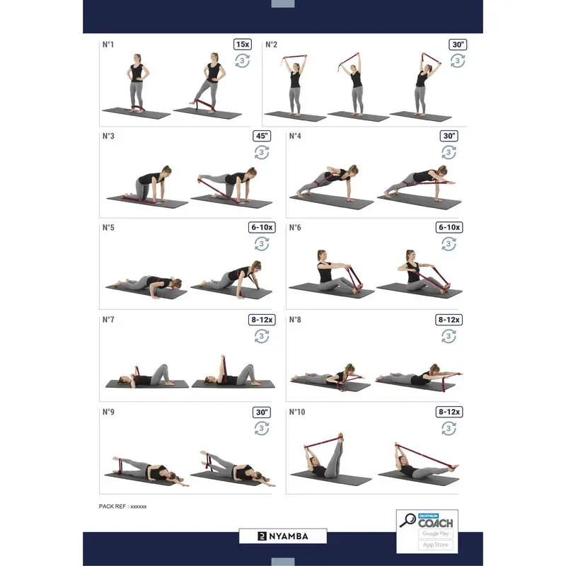 Domyos Cinta Elástica Fitness Burdeos Textil Resistencia 10 kg - Imagen 5