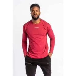 AESTHETIC WOLF Core Scoop Camisa De Manga Larga - Fitness - Hombre - Roja