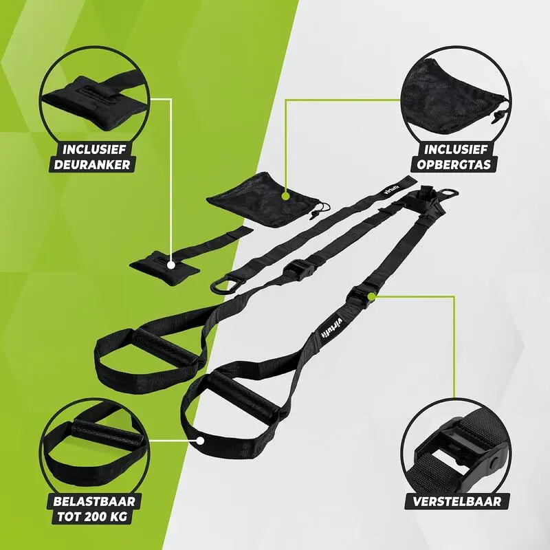 Virtufit Correas De Suspensión - Negro - Pro Con Bolsa De Almacenamiento - Imagen 4