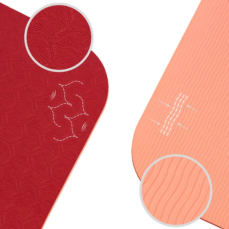 YOGATERRAE Esterilla De Yoga TPE Coral Bordeaux + Correa De Transporte Y Estiramiento - Imagen 3