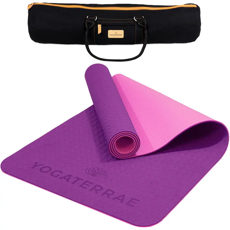 YOGATERRAE Esterilla De Yoga TPE Coral Bordeaux + Correa + Bolsa De Transporte - Imagen 6