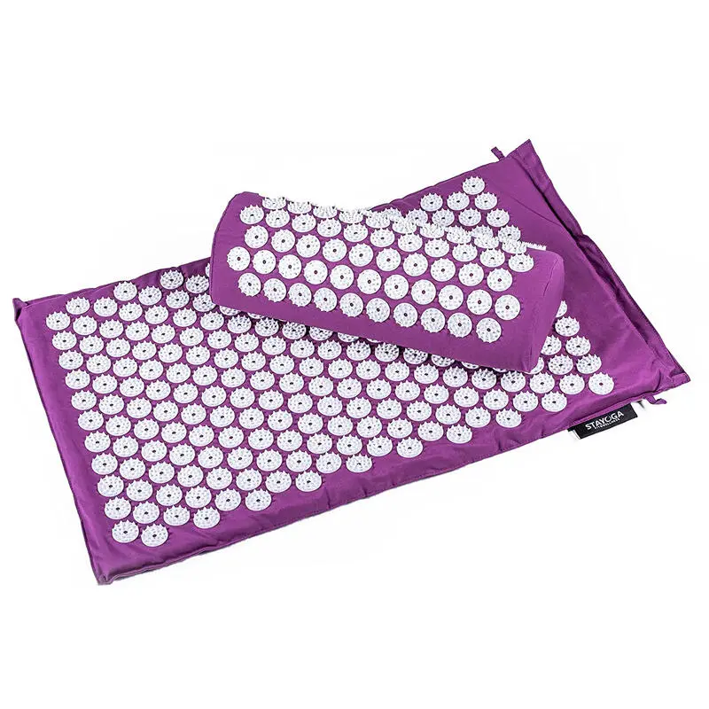 STAYOGA Esterilla Set De Masaje Acupuntura Negro Algodón Orgánico - Imagen 6