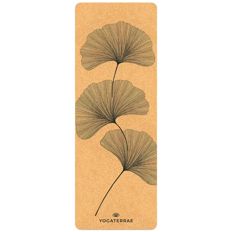 YOGATERRAE Esterilla Yoga De Corcho Y Caucho Natural + Correa De Transporte Y Estiramiento - Imagen 3