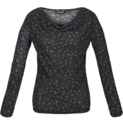 Regatta Jersey Frayda Estampado Animal Para Mujer Negro, Gris Tormenta