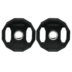 Juego De 2 Discos De Pesas Olímpicas 10 Kg SPORTNOW 32x32x4 Cm Negro