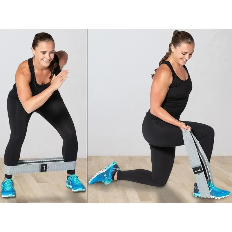 SKANDIKA Juego De 3 Bandas De Gimnasia De Tela - 3 Niveles Resistencia - Antideslizantes - Imagen 3