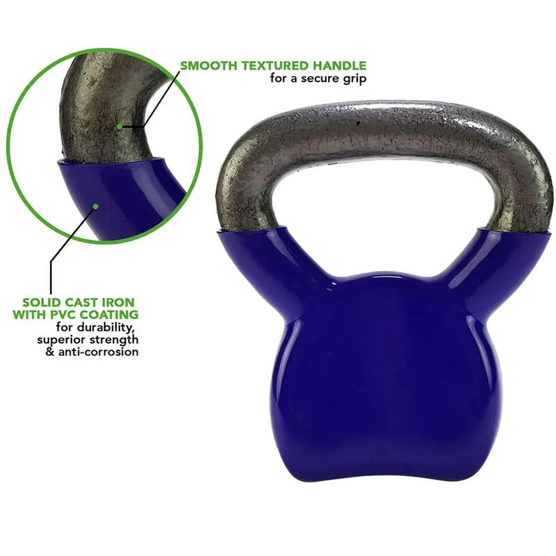 Tunturi Kettlebell - Vinilo - 4 Kg - Morado - Imagen 2