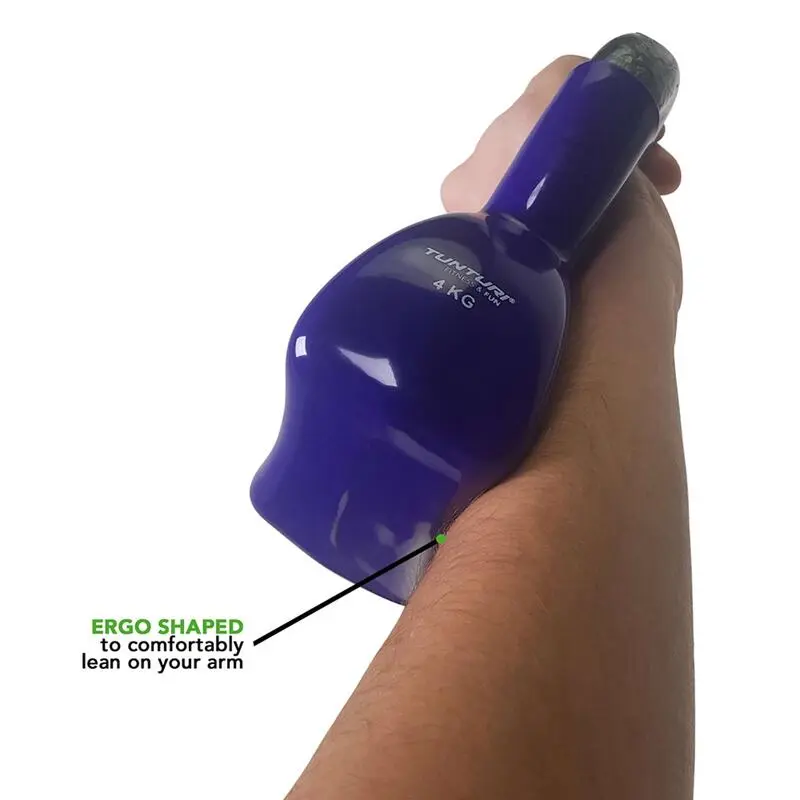 Tunturi Kettlebell - Vinilo - 4 Kg - Morado - Imagen 5