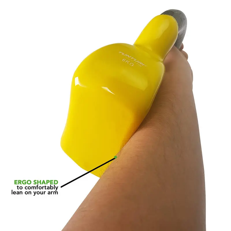 Tunturi Kettlebell - Vinilo - 6 Kg - Amarillo - Imagen 4
