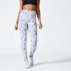 Leggings Fitness 520 Domyos Mujer Malva Estampado