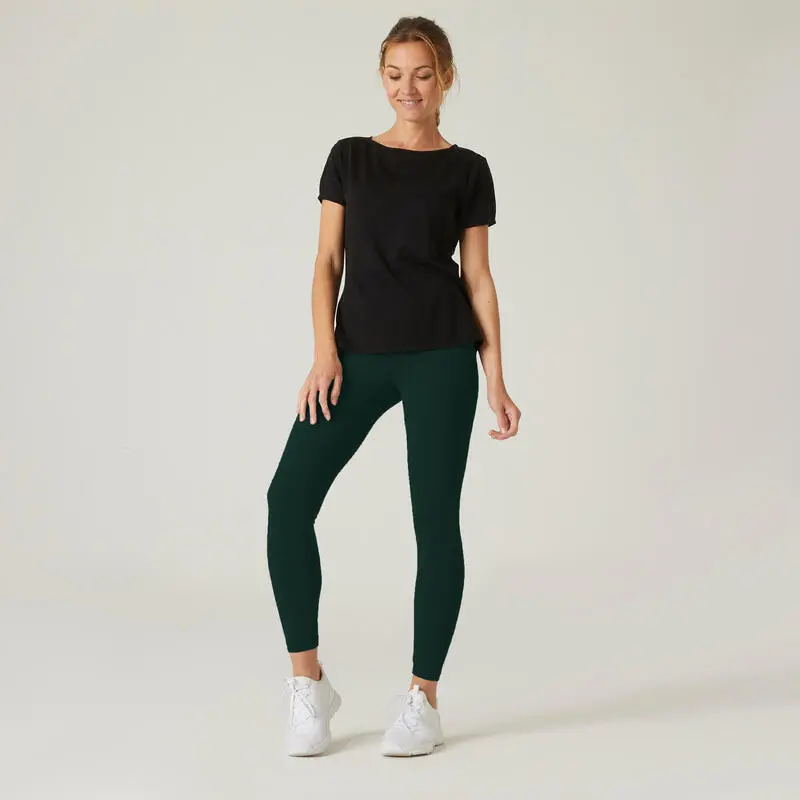 Leggings Fitness 7/8 Fit+ 500 Mujer Domyos Verde - Imagen 2